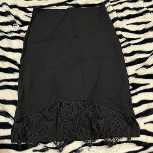 Black lace fitted skirt/ slip